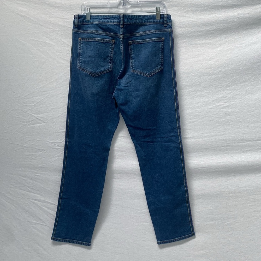 Vintage Boden Cambridge Embroidered Jeans with Rainbow π Stripe - Picture 3 of 11